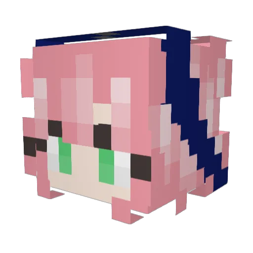 baddbtch Minecraft avatar head, 3D render