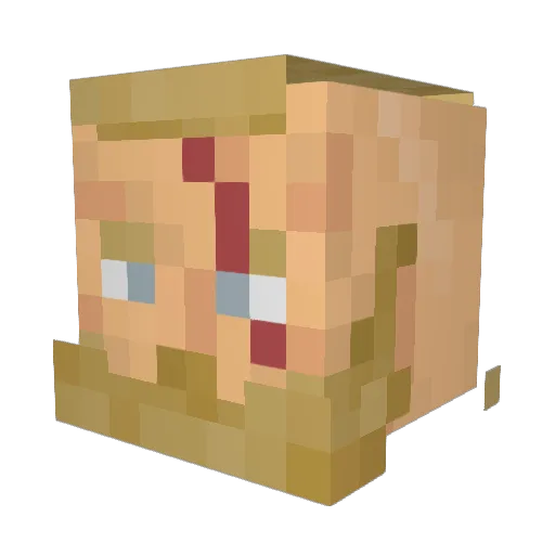 badedas Minecraft avatar head, 3D render