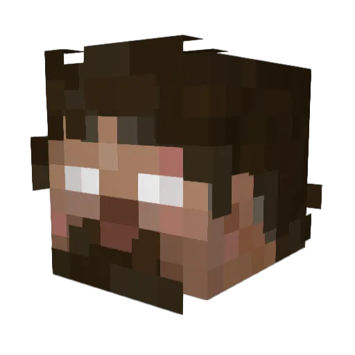 badekdd Minecraft avatar head, 3D render