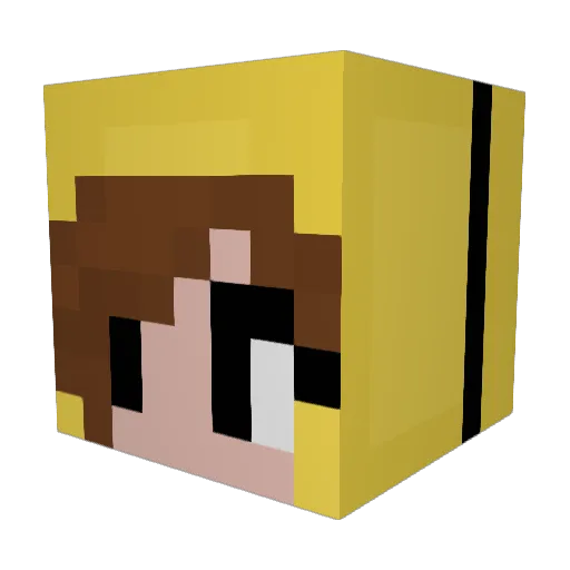 badgurlie Minecraft avatar head, 3D render