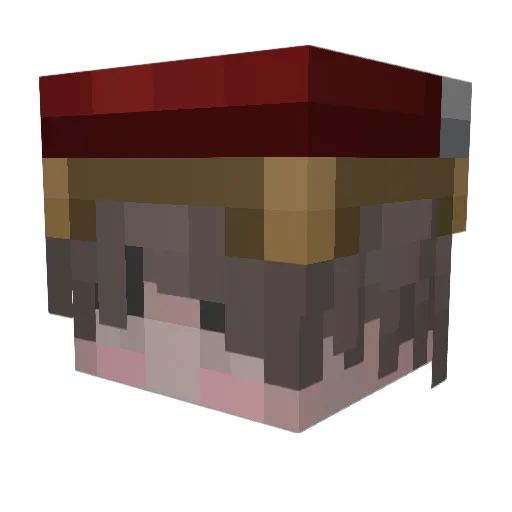 badigh Minecraft avatar head, 3D render
