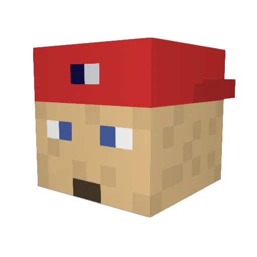 badroom Minecraft avatar head, 3D render
