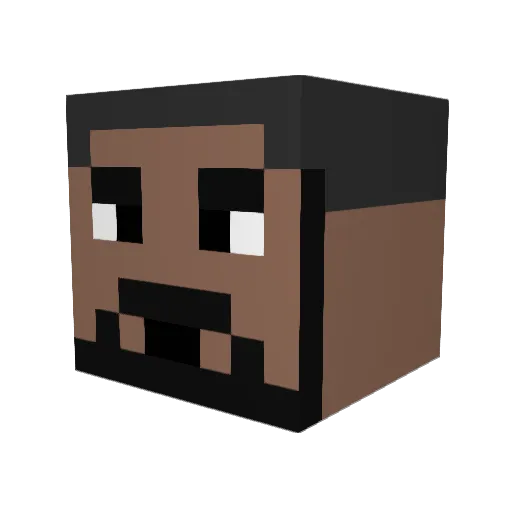 badsal Minecraft avatar head, 3D render