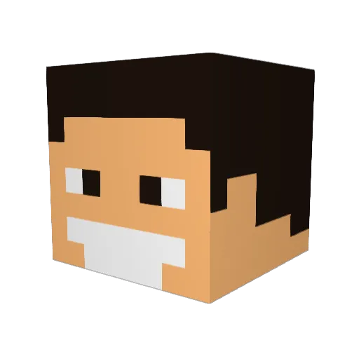 baekkel Minecraft avatar head, 3D render