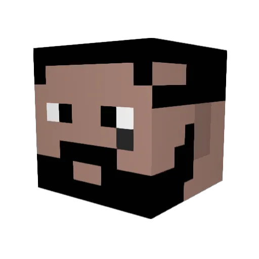 bahci Minecraft avatar head, 3D render