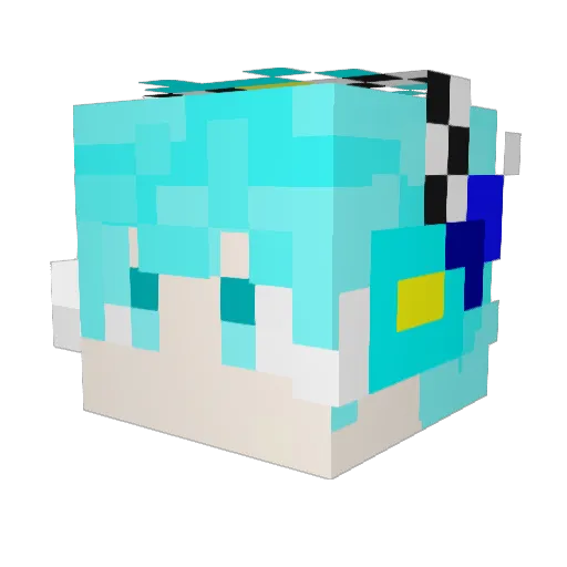 bai_ze Minecraft avatar head, 3D render
