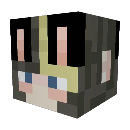 baibunni Minecraft avatar head, 3D render