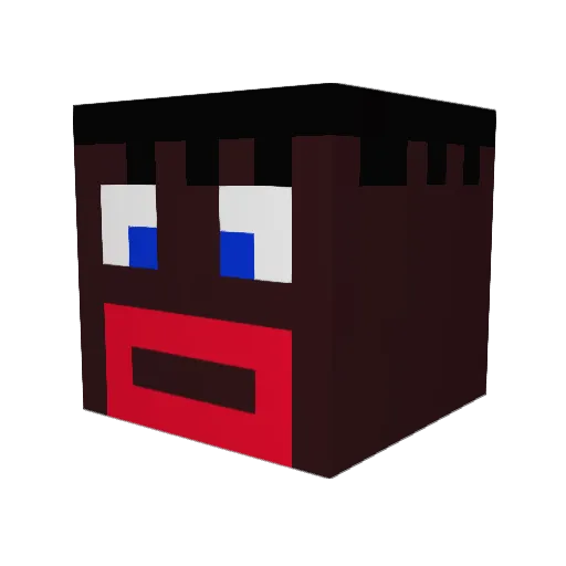 baidabro Minecraft avatar head, 3D render