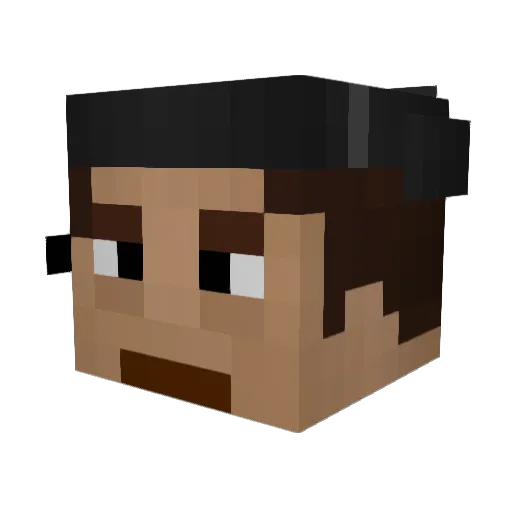 bainiu Minecraft avatar head, 3D render