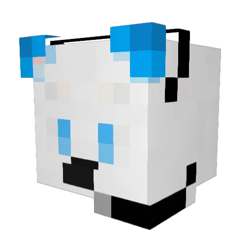baishuijing Minecraft avatar head, 3D render