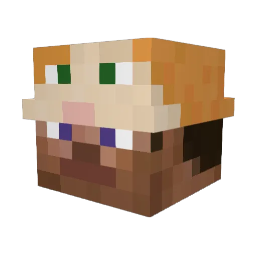 baitsy Minecraft avatar head, 3D render