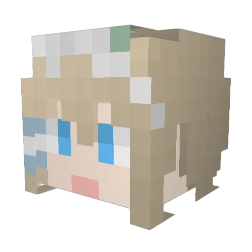 baiyuansama Minecraft avatar head, 3D render