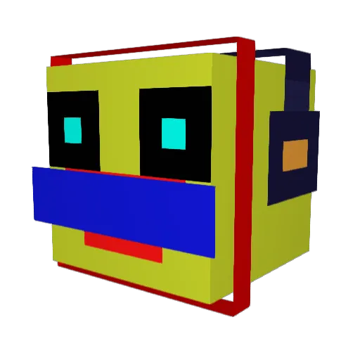 bakaemon Minecraft avatar head, 3D render