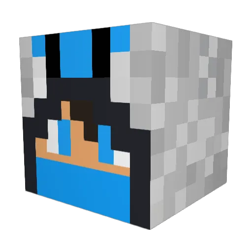 bakanerd Minecraft avatar head, 3D render