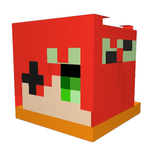 bakaouzin Minecraft avatar head, 3D render