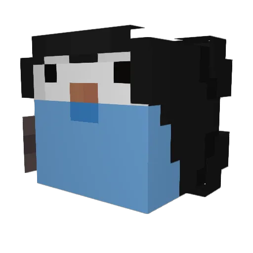 bakedfishies Minecraft avatar head, 3D render