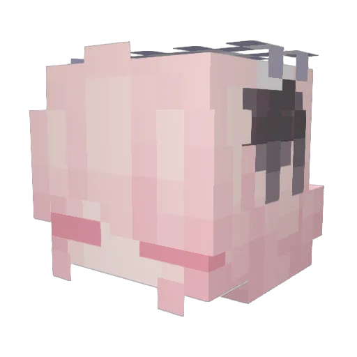 bakenohana Minecraft avatar head, 3D render