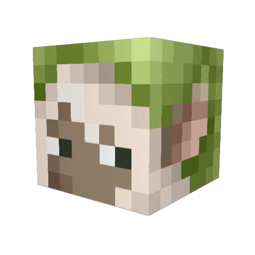 baklazane Minecraft avatar head, 3D render