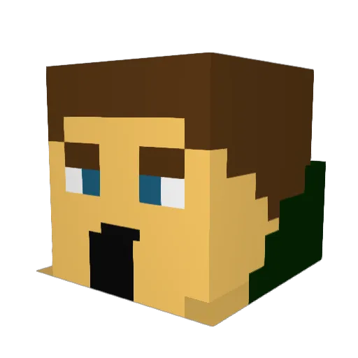 bakrebs Minecraft avatar head, 3D render