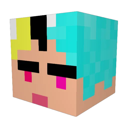 balb2 Minecraft avatar head, 3D render