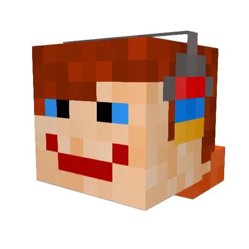 baldy_guy Minecraft avatar head, 3D render