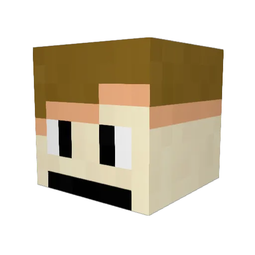 ballsplit Minecraft avatar head, 3D render