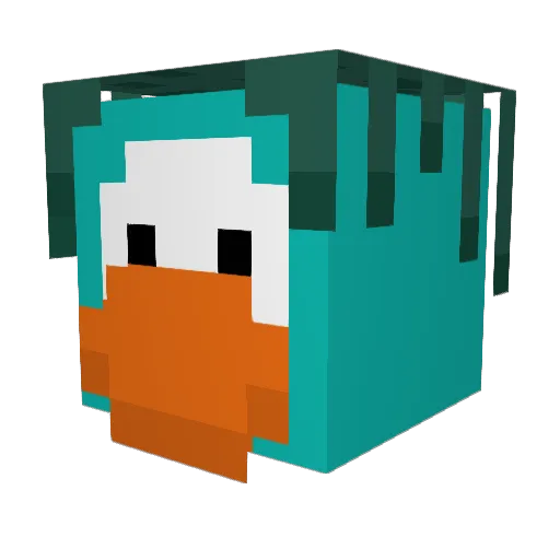 ballwater Minecraft avatar head, 3D render