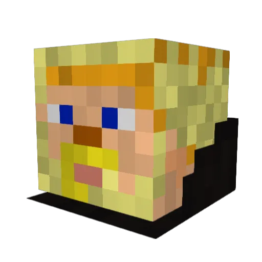 balooken Minecraft avatar head, 3D render
