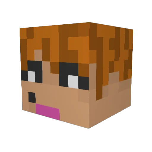 balpi_ Minecraft avatar head, 3D render