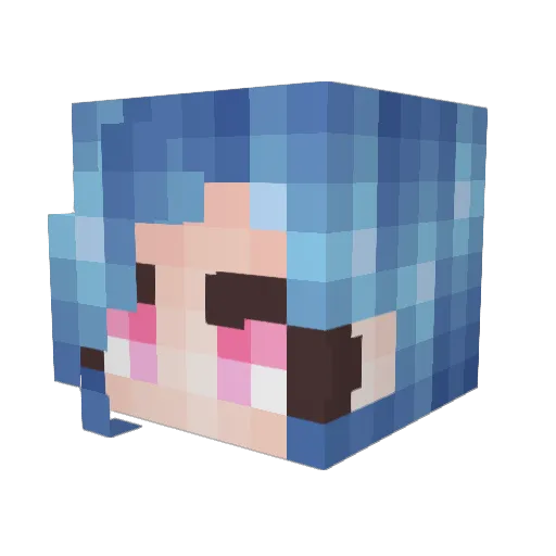 balulalu Minecraft avatar head, 3D render