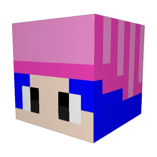 baluwyd Minecraft avatar head, 3D render