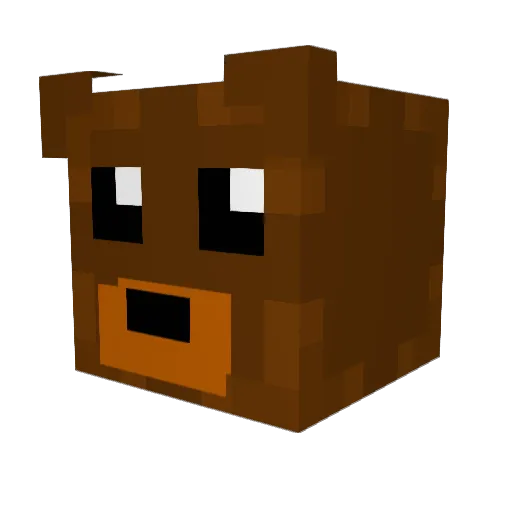 bamsedrikk Minecraft avatar head, 3D render