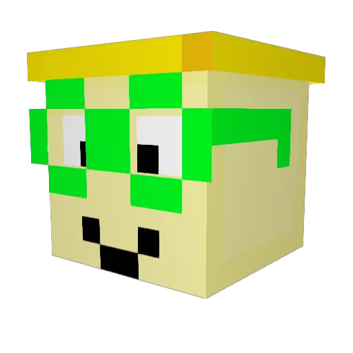 bananamath Minecraft avatar head, 3D render
