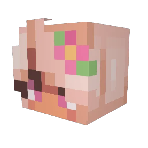 bananapuff Minecraft avatar head, 3D render