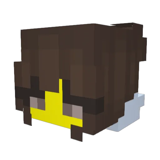 bananaworm Minecraft avatar head, 3D render