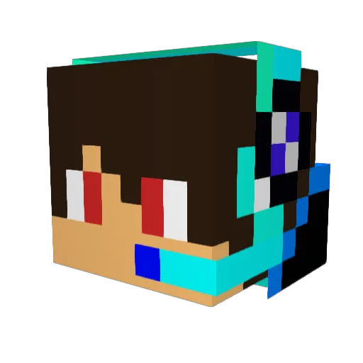 bananyan Minecraft avatar head, 3D render