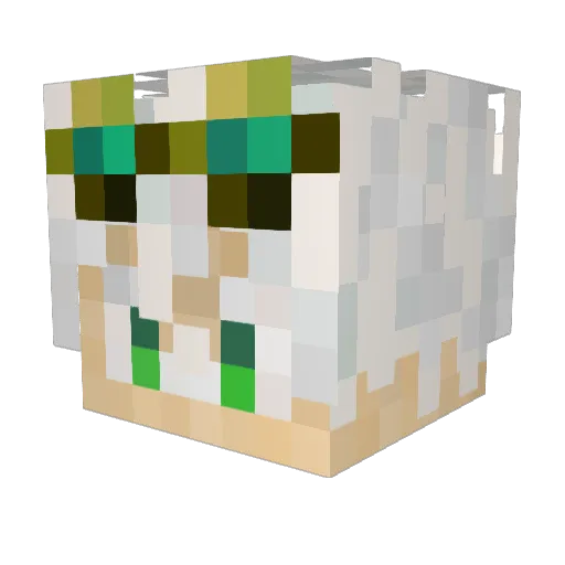 banered Minecraft avatar head, 3D render