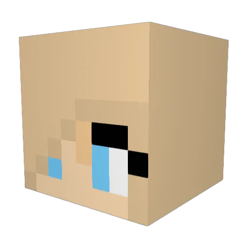 bangstrr Minecraft avatar head, 3D render