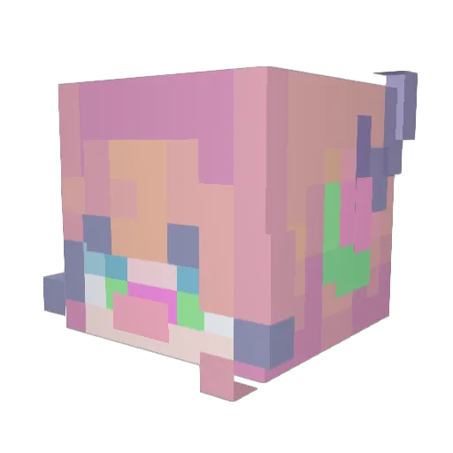 bangsua Minecraft avatar head, 3D render