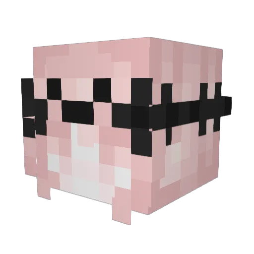 bangsuwu Minecraft avatar head, 3D render