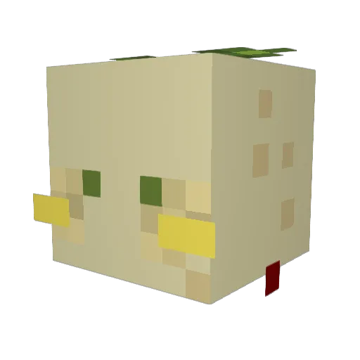 baninng Minecraft avatar head, 3D render