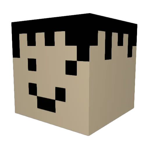 bannas Minecraft avatar head, 3D render