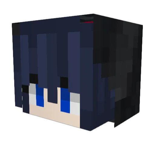 bannedL Minecraft avatar head, 3D render