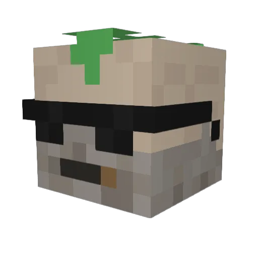baoKer Minecraft avatar head, 3D render
