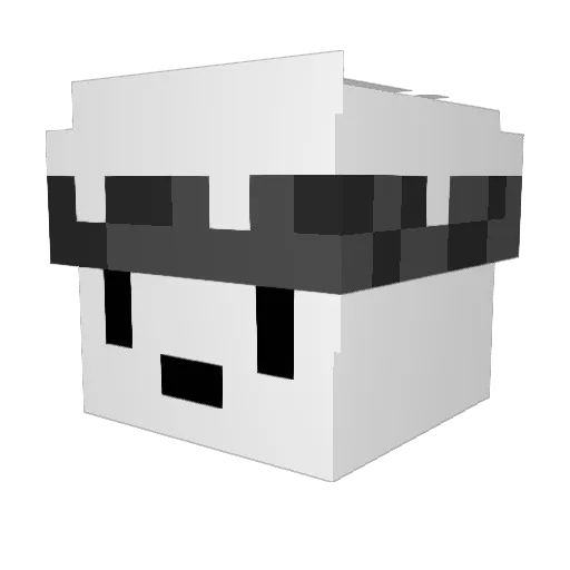 baptoulebaptou Minecraft avatar head, 3D render