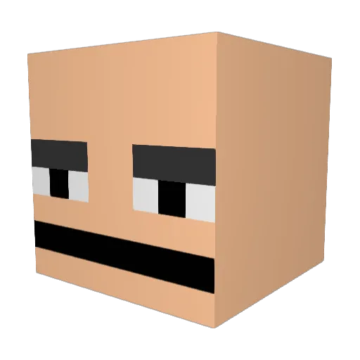 baqqyMXV Minecraft avatar head, 3D render