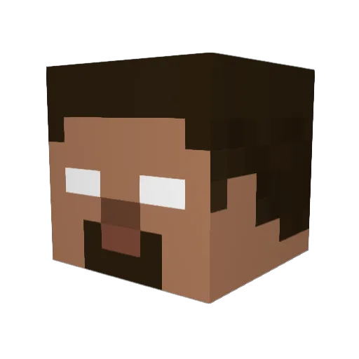 barambam Minecraft avatar head, 3D render