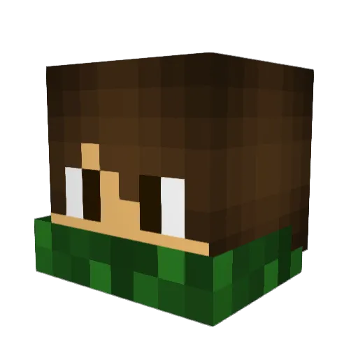 barcell0 Minecraft avatar head, 3D render