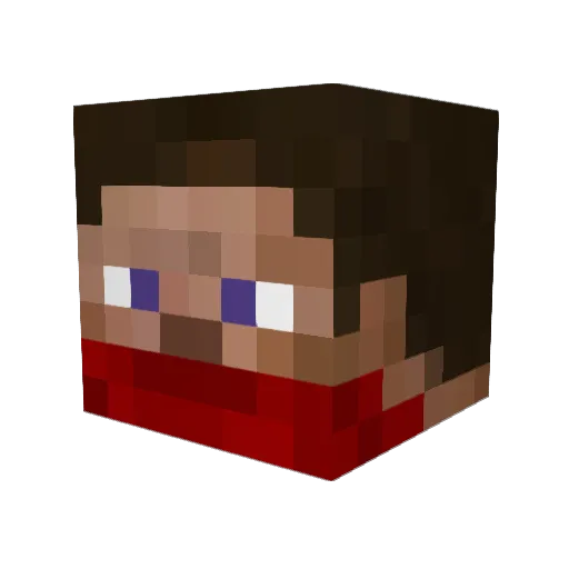 baroque_works Minecraft avatar head, 3D render