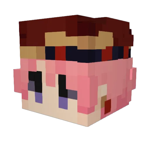 baroqued_ Minecraft avatar head, 3D render